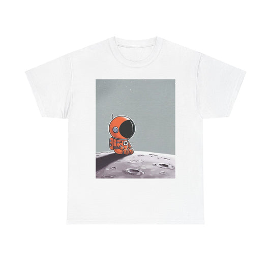 Astronaut Unisex Heavy Cotton Tee - Space Adventure Graphic T-Shirt