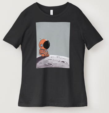 Little Astronaut on the Moon" T-Shirt – Cute Space Graphic Tee for Dreamers & Explorers
